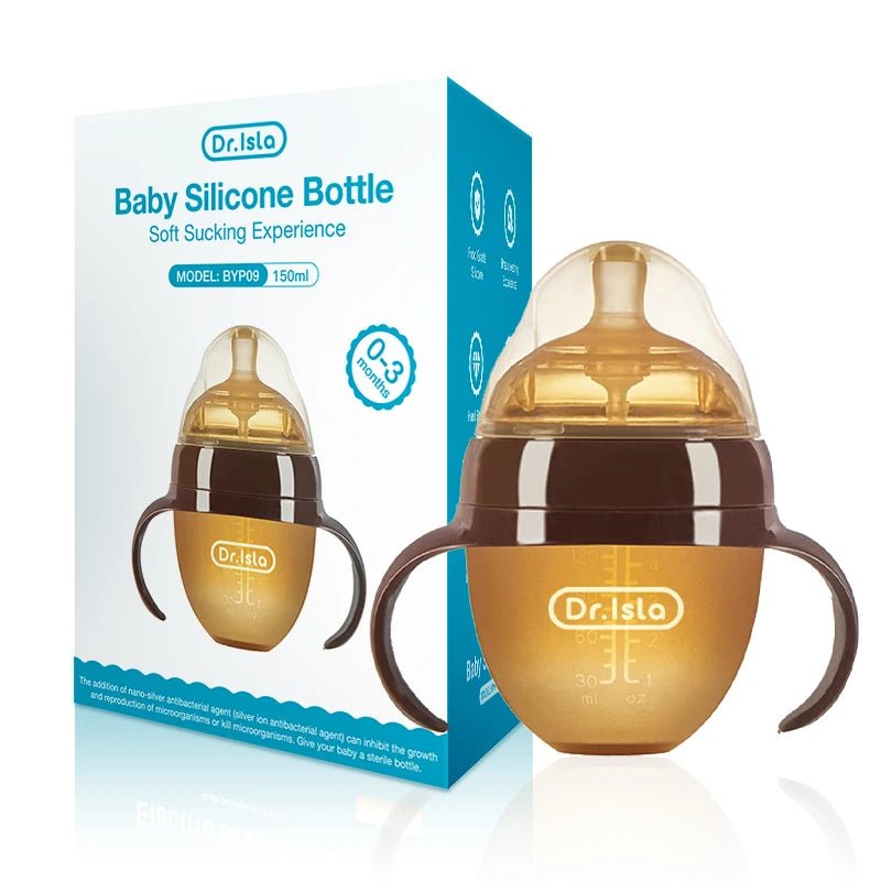 150ML/250ML Portable Baby Bottle Slicone Feeding Bottle With Handle Baby drop - resistant Bottles Newborn Bottle BPA Free - Accessoires de sorties pour bébés