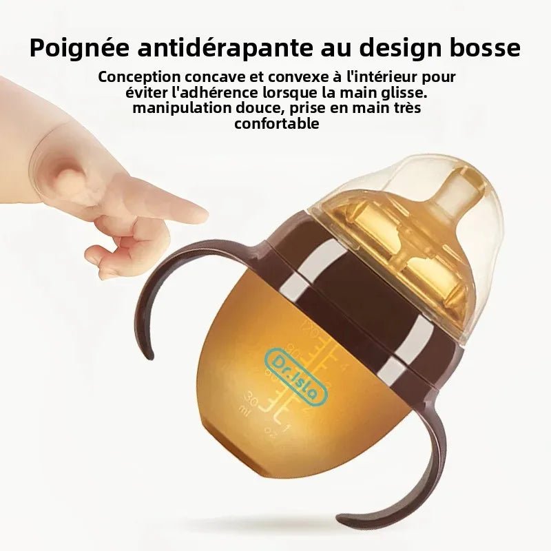 150ML/250ML Portable Baby Bottle Slicone Feeding Bottle With Handle Baby drop - resistant Bottles Newborn Bottle BPA Free - Accessoires de sorties pour bébés