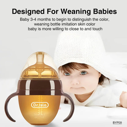 150ML/250ML Portable Baby Bottle Slicone Feeding Bottle With Handle Baby drop - resistant Bottles Newborn Bottle BPA Free - Accessoires de sorties pour bébés