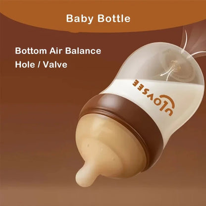 4oz,8oz High Borosilicate Glass Baby Bottles, Wide - Neck Feeding Bottle with Bottom Air Balance Hole/Valve, Glass Milk Bottle - Accessoires de sorties pour bébés