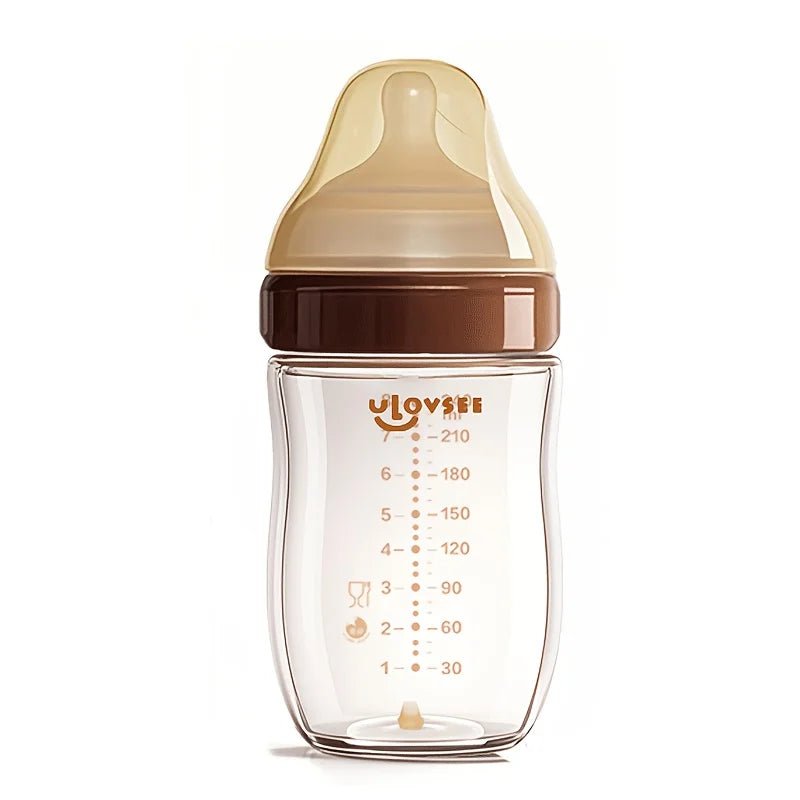 4oz,8oz High Borosilicate Glass Baby Bottles, Wide - Neck Feeding Bottle with Bottom Air Balance Hole/Valve, Glass Milk Bottle - Accessoires de sorties pour bébés