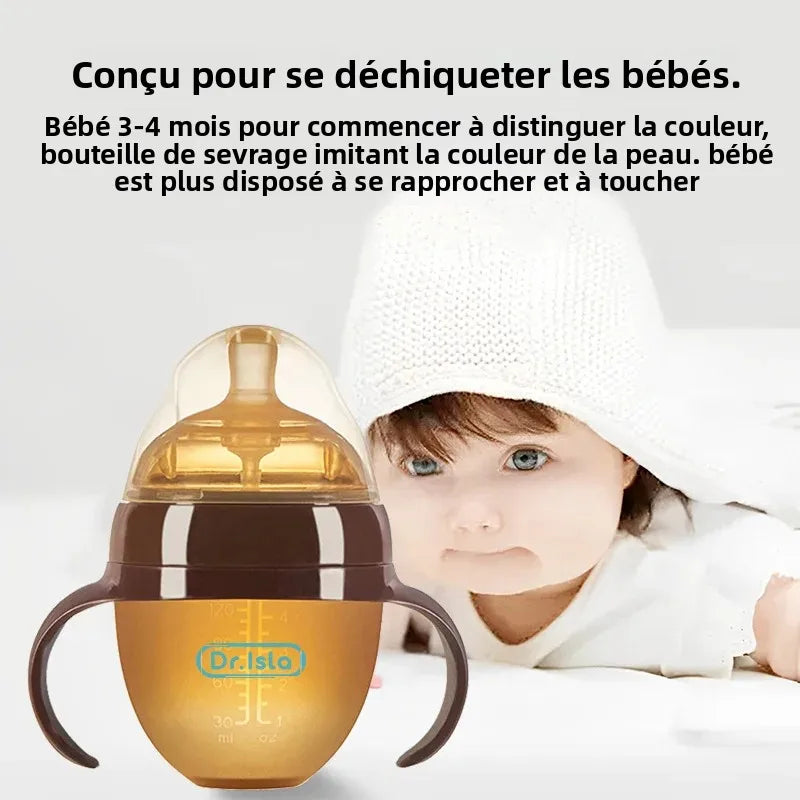 150ML/250ML Portable Baby Bottle Slicone Feeding Bottle With Handle Baby drop-resistant Bottles Newborn Bottle BPA Free