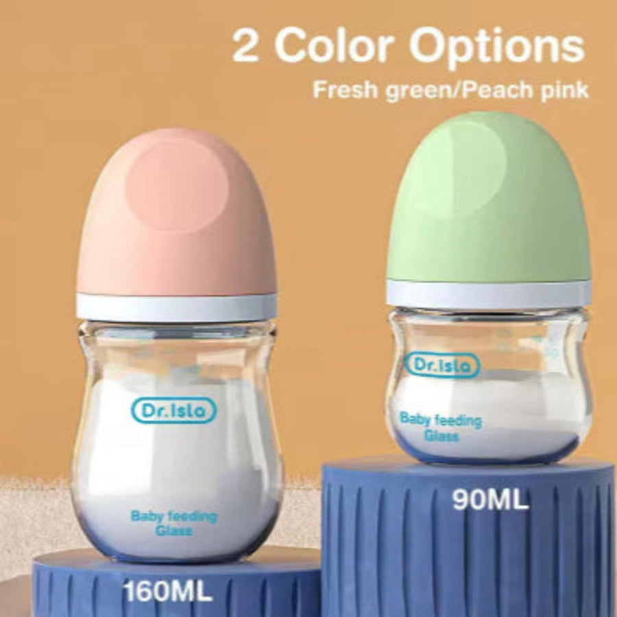 biberon deux tailles vert rose