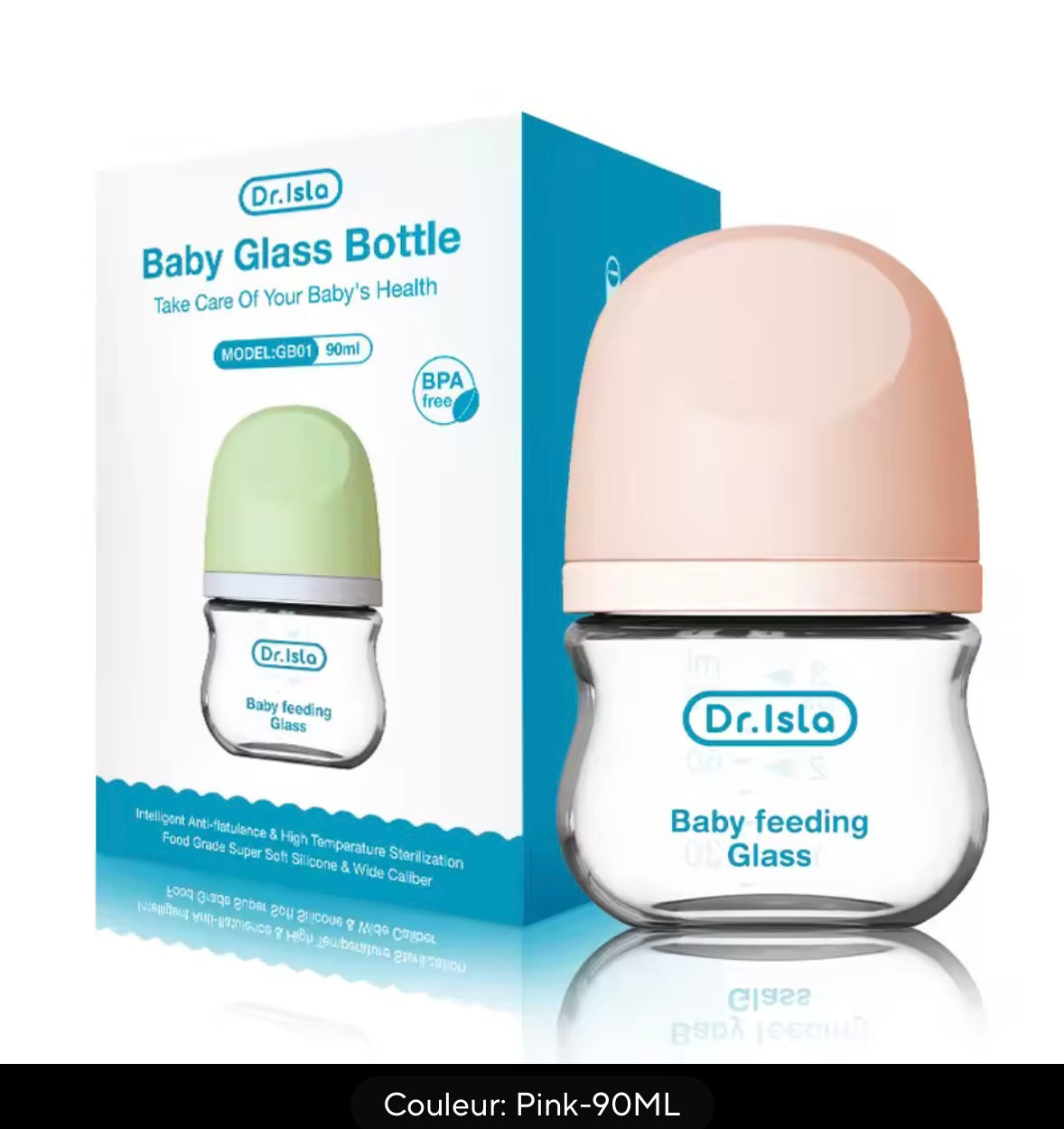 biberon petite taille rose 90ML