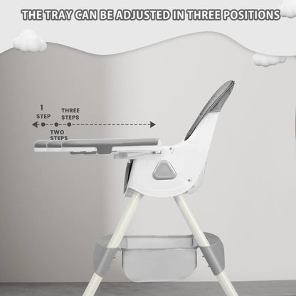 Foldable Baby High Chair 6 Months Plus, with Large Antislip Pad & ToyRack, Easy to Clean Feeding , E500 - Accessoires de sorties pour bébés