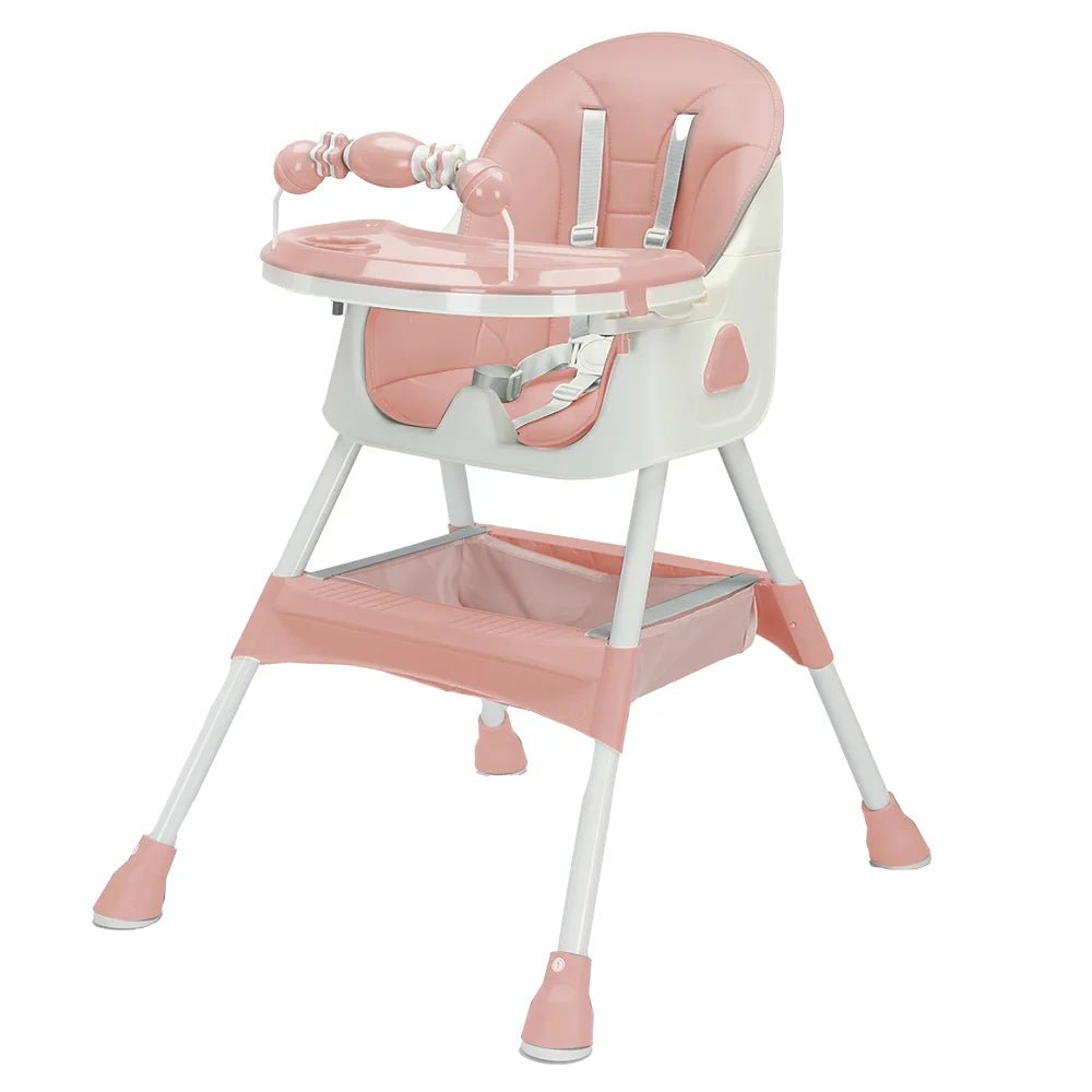 Foldable Baby High Chair 6 Months Plus, with Large Antislip Pad & ToyRack, Easy to Clean Feeding , E500 - Accessoires de sorties pour bébés
