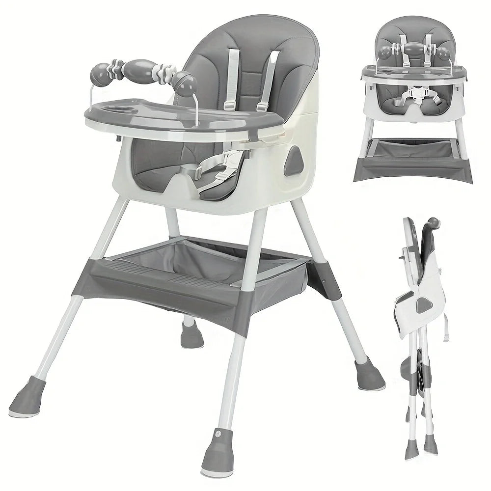Foldable Baby High Chair 6 Months Plus, with Large Antislip Pad & ToyRack, Easy to Clean Feeding , E500 - Accessoires de sorties pour bébés