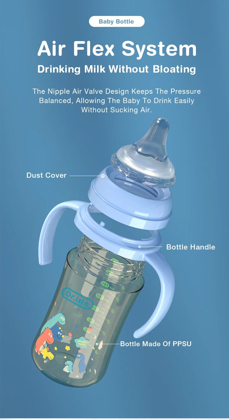 MAMIJOY 160/240ML PPSU Baby Bottle Double Handle Infant Drop - proof Baby Wide - caliber Milk Bottle Newborn Feeding Bottle BPA Free - Accessoires de sorties pour bébés