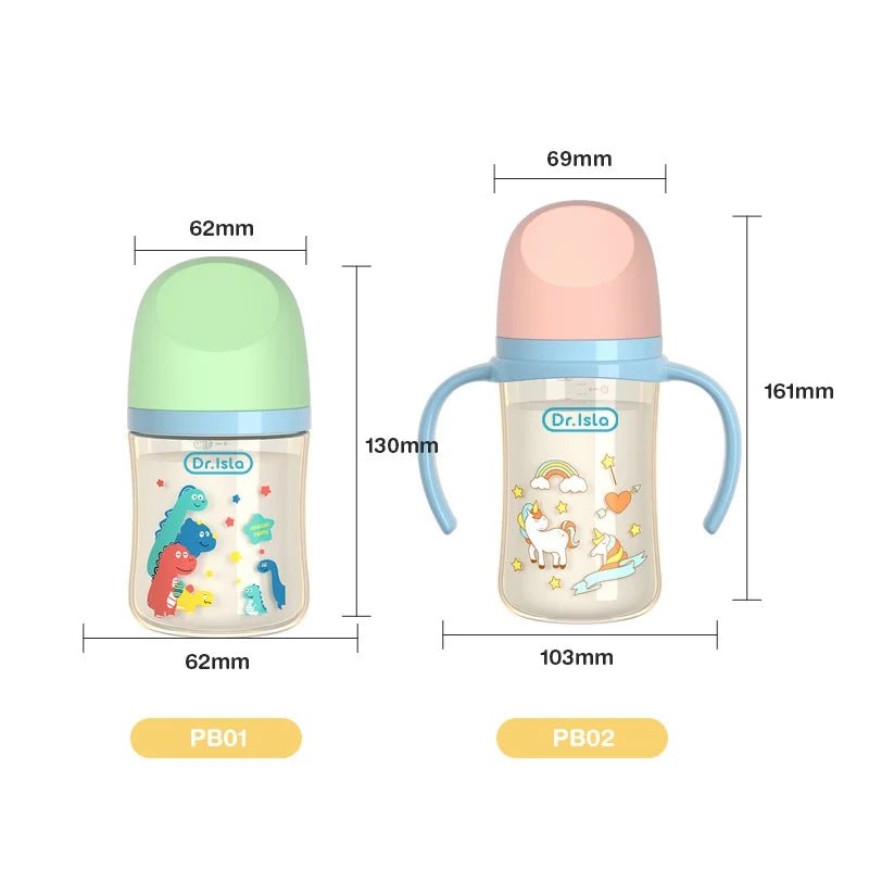 MAMIJOY 160/240ML PPSU Baby Bottle Double Handle Infant Drop - proof Baby Wide - caliber Milk Bottle Newborn Feeding Bottle BPA Free - Accessoires de sorties pour bébés
