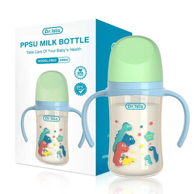MAMIJOY 160/240ML PPSU Baby Bottle Double Handle Infant Drop - proof Baby Wide - caliber Milk Bottle Newborn Feeding Bottle BPA Free - Accessoires de sorties pour bébés