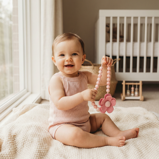 Attache tétine | Sécurisée Rose